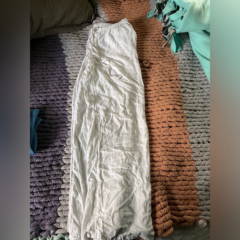 H&M white linen pants